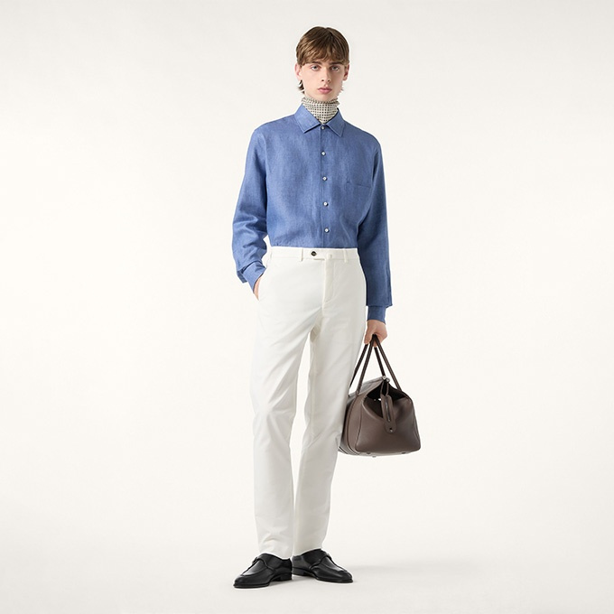loro piana carlo relaxed straight cut everyday casual long trousers